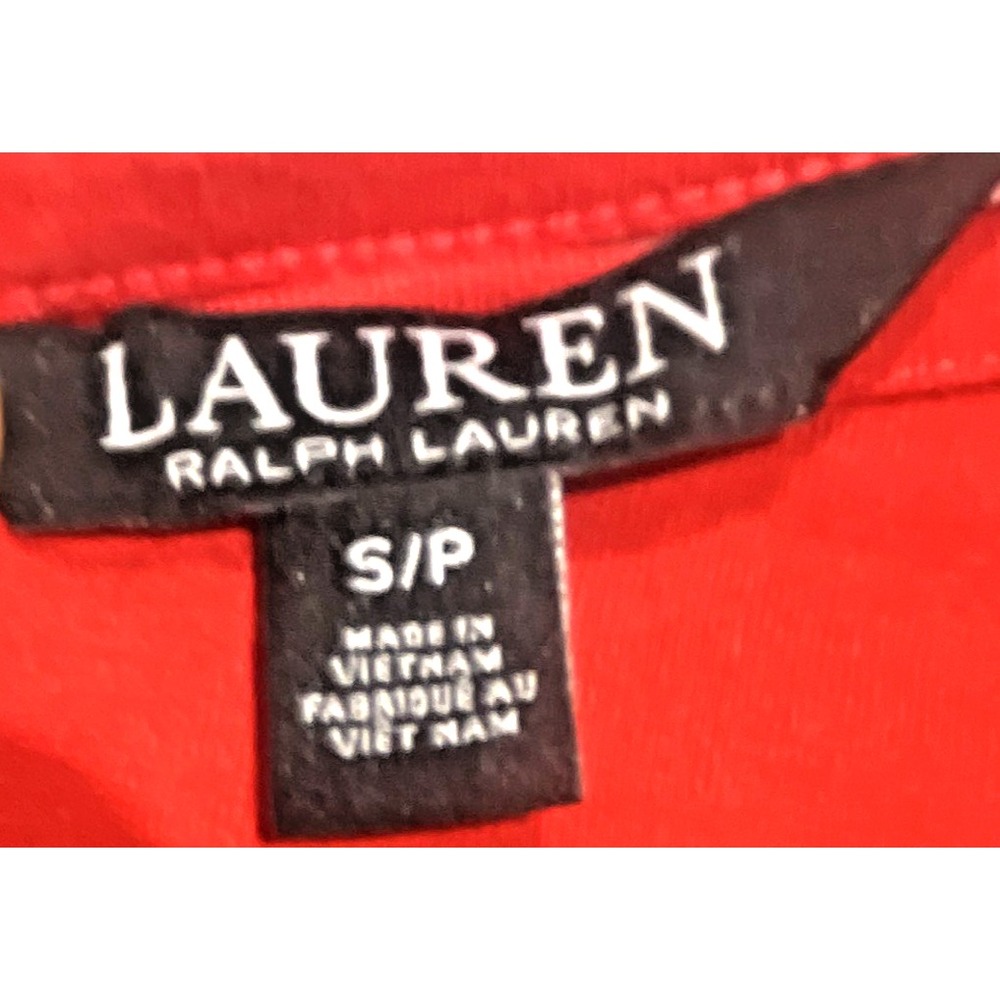 Lauren Ralph Lauren Red Floral Batwing Sleeve Side Tie Knit Top Small - Picture 6 of 6